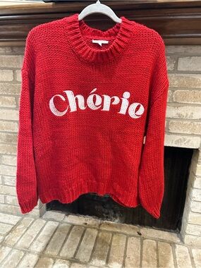 Baevely Red 'Chérie' Chunky Knit Sweater EUC